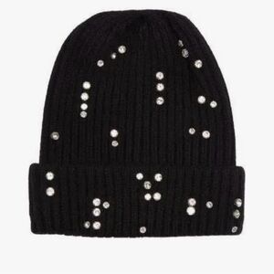 NWT Vince Camuto Black Hat with Sparkling Accents